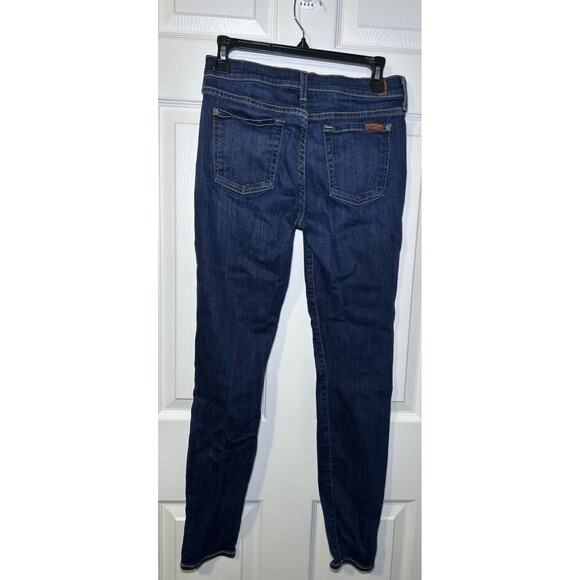 7 For All Mankind Women’s Skinny Jeans Denim Dark Wash Size 27 X 28.5 - Picture 6 of 7